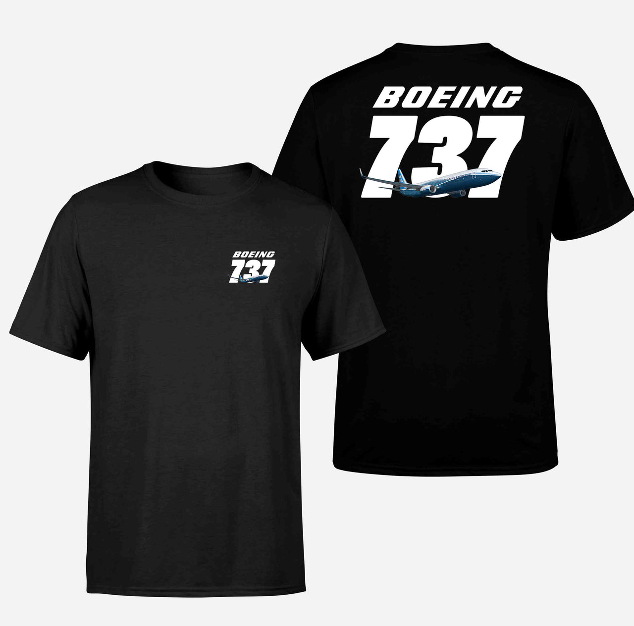 Super Boeing 737+Text Designed Double-Side T-Shirts
