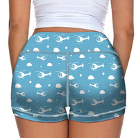 Thumbnail for Helicopters & Clouds Designed Women Yoga Shorts Pants