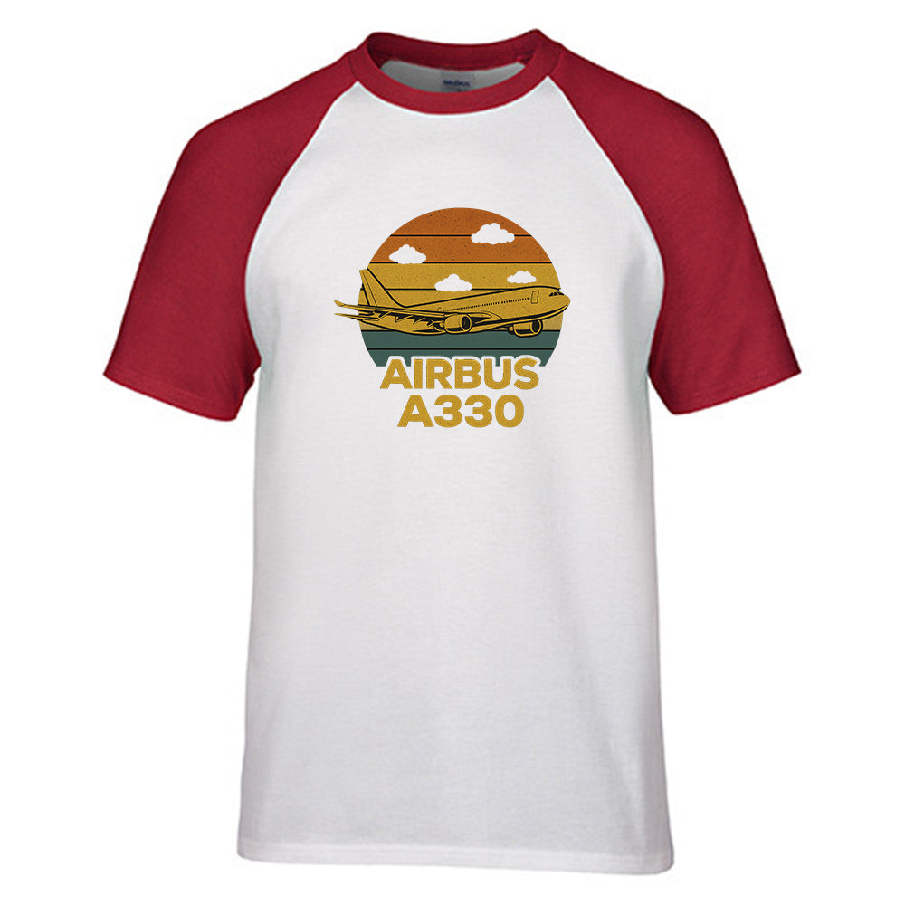 Retro Airbus A330 Designed Raglan T-Shirts