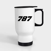 Thumbnail for 787 Flat Text Designed Travel Mugs (With Holder)
