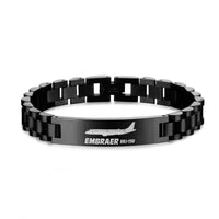 Thumbnail for The Embraer ERJ-190 Designed Stainless Steel Chain Bracelets