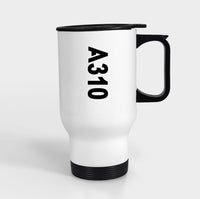 Thumbnail for A310 Text Designed Travel Mugs (With Holder)