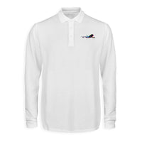 Thumbnail for Multicolor Airplane Designed Long Sleeve Polo T-Shirts