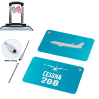Thumbnail for Cessna 208 & Plane Designed Aluminum Airplane Luggage Tags