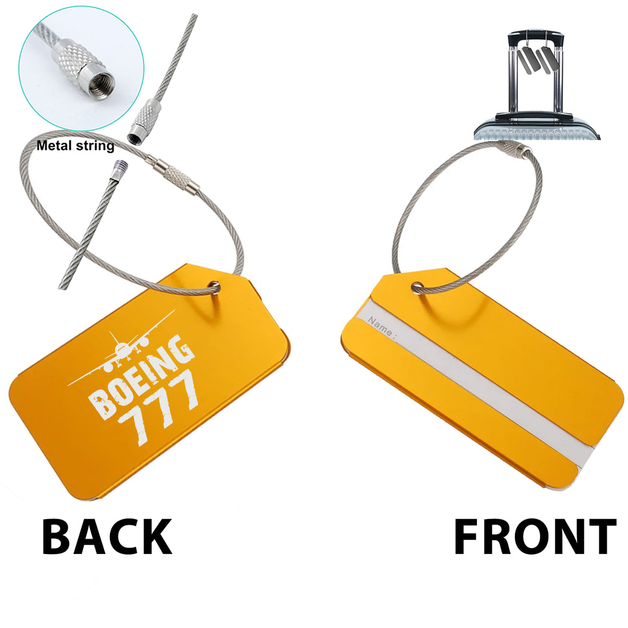 Boeing 777 & Plane Designed Fashion Metal Luggage Tags