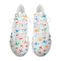 Thumbnail for Cheerful Seamless Airplanes Designed Fashion Running Shoes