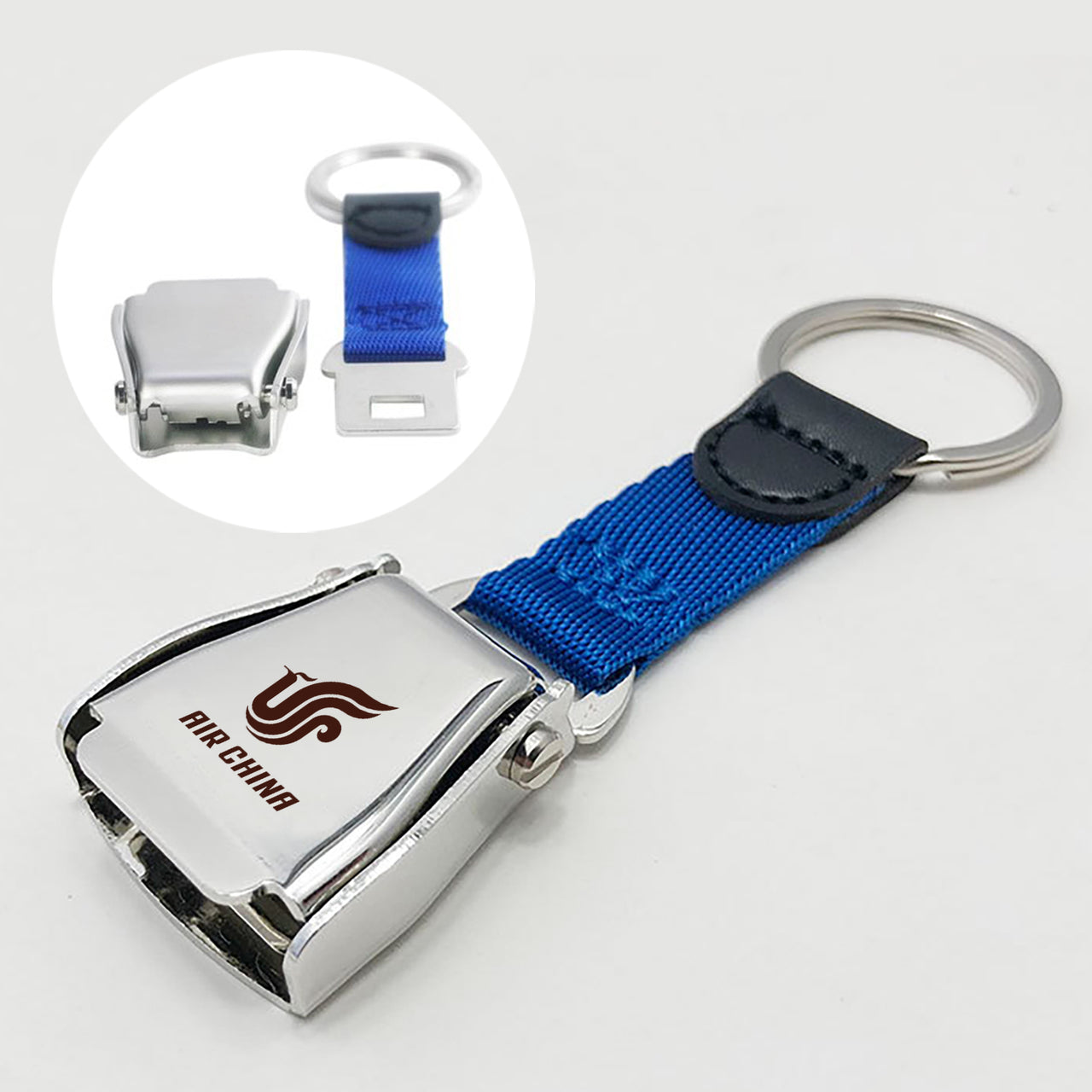 Air China Airlines Designed Airplane Seat Belt Key Chains