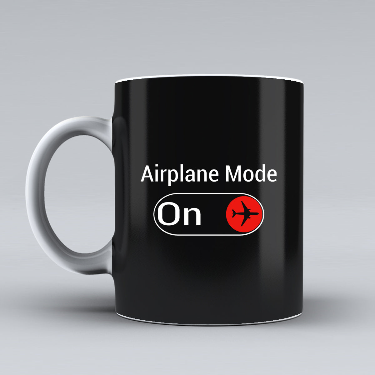 Airplane Mode On Designed Ceramic White Mugs