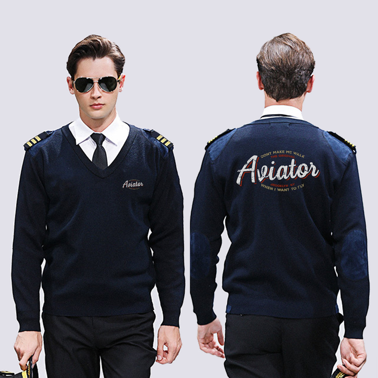 Aviator - Dont Make Me Walk Designed Wool Pilot Sweaters