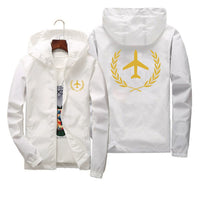 Thumbnail for Leaf & Airplane Designed Thin Windbreaker Jackets