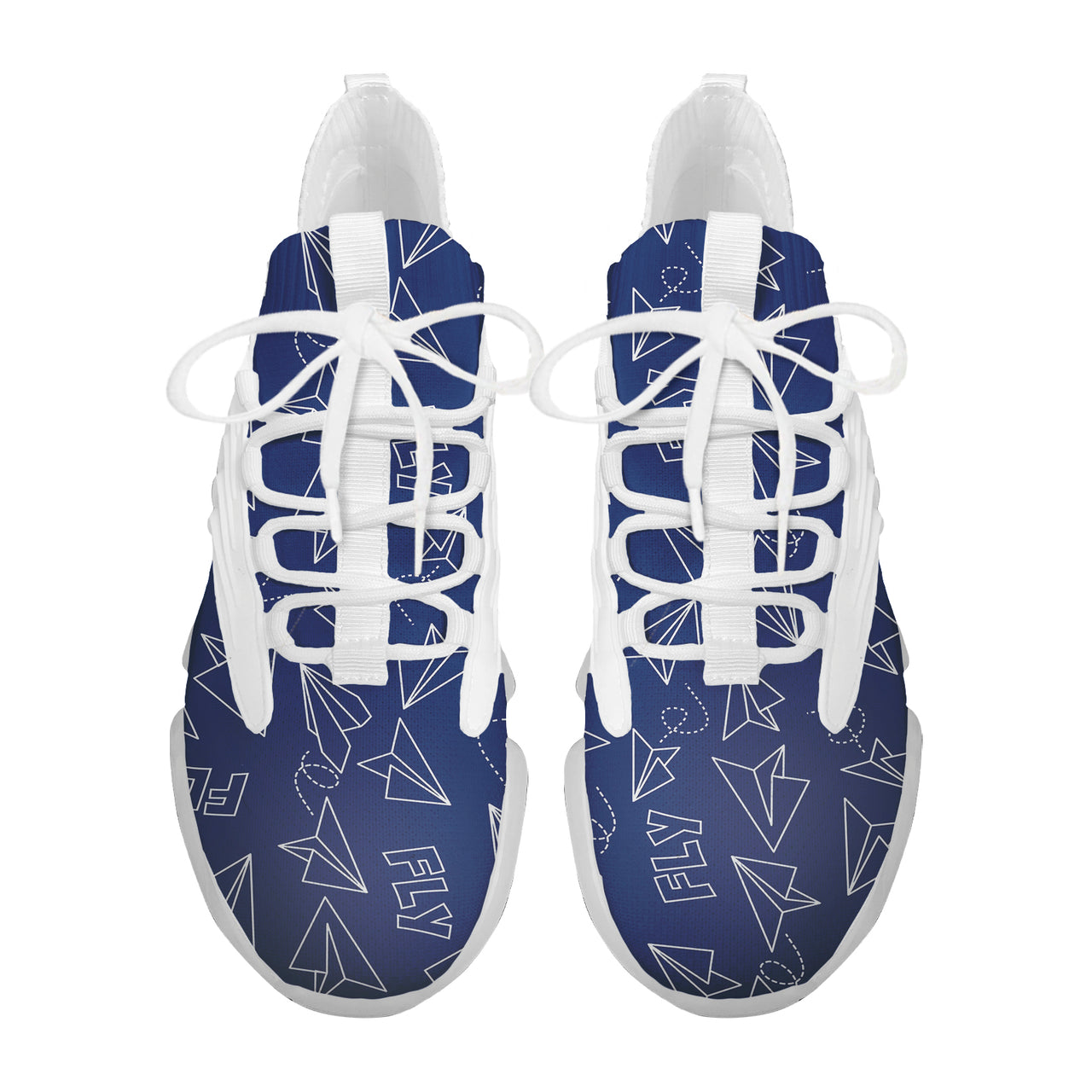 Paper Airplane & Fly (Blue) Designed Fashion Running Shoes