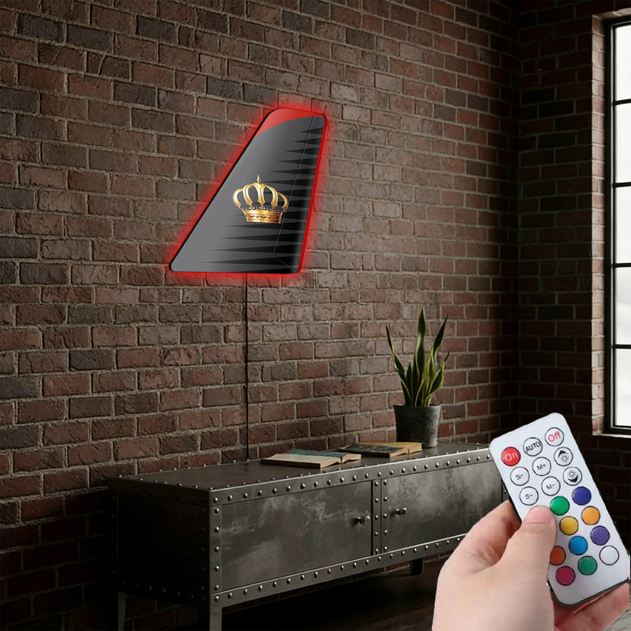 Royal Jordanian Designed Metal Wall LED Aircraft Tail