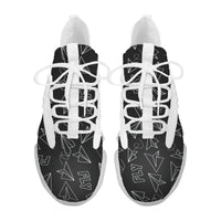 Thumbnail for Paper Airplane & Fly Black Designed Fashion Running Shoes