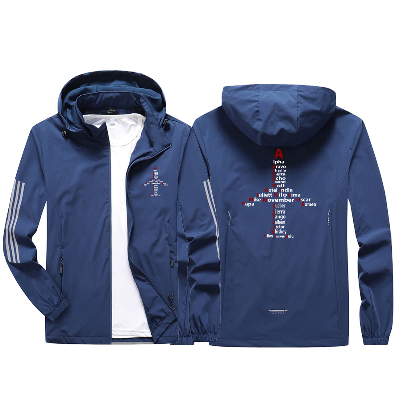 Airplane Shape Aviation Alphabet Sport & Running Jackets