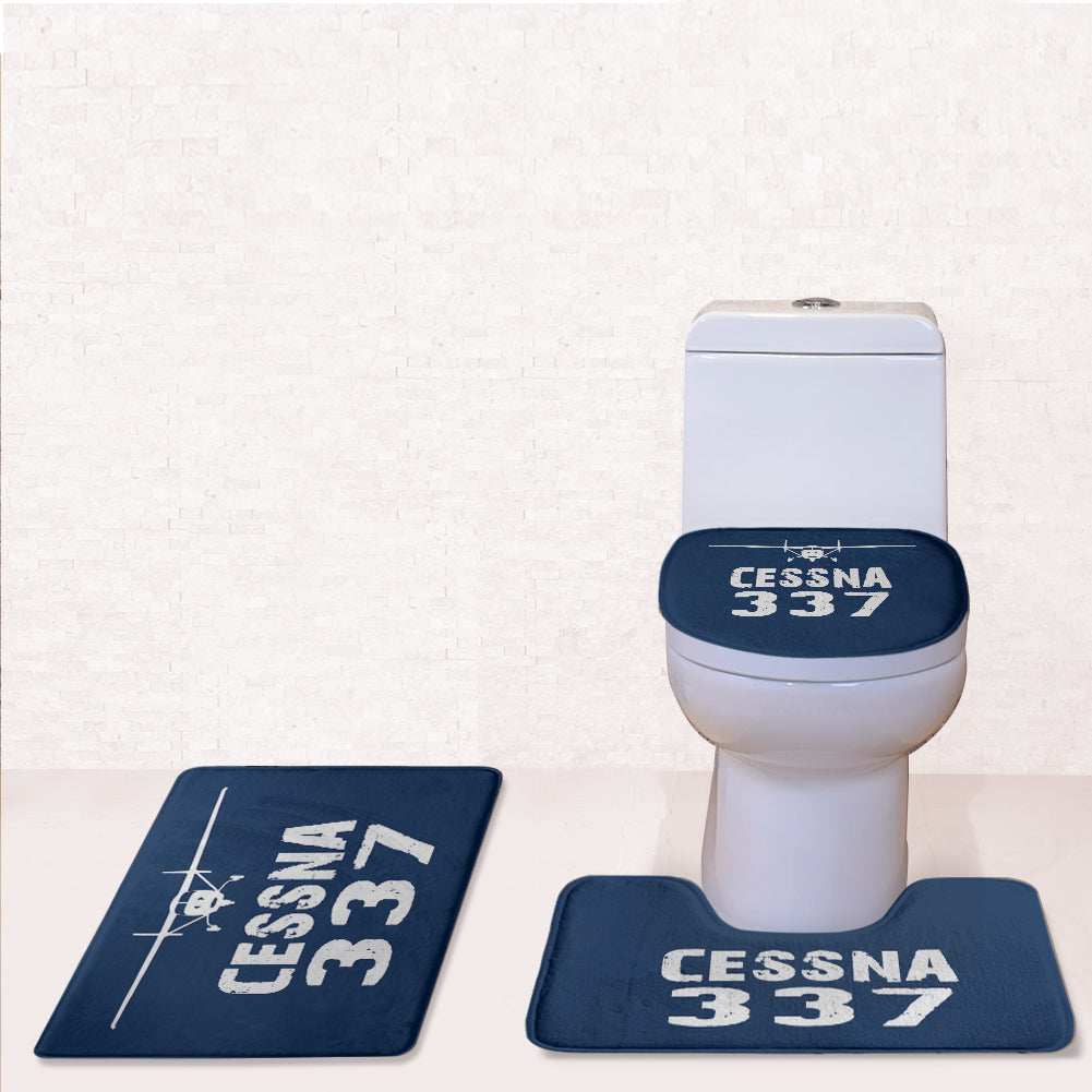 Cessna 337 & Plane Designed Toilet Seat Cover Three-piece Set