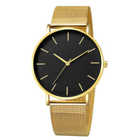 Thumbnail for Fashion Leisure Simple Ultra Thin Creative Black Stainless Steel Quartz Watches Business Wristwatch Clock