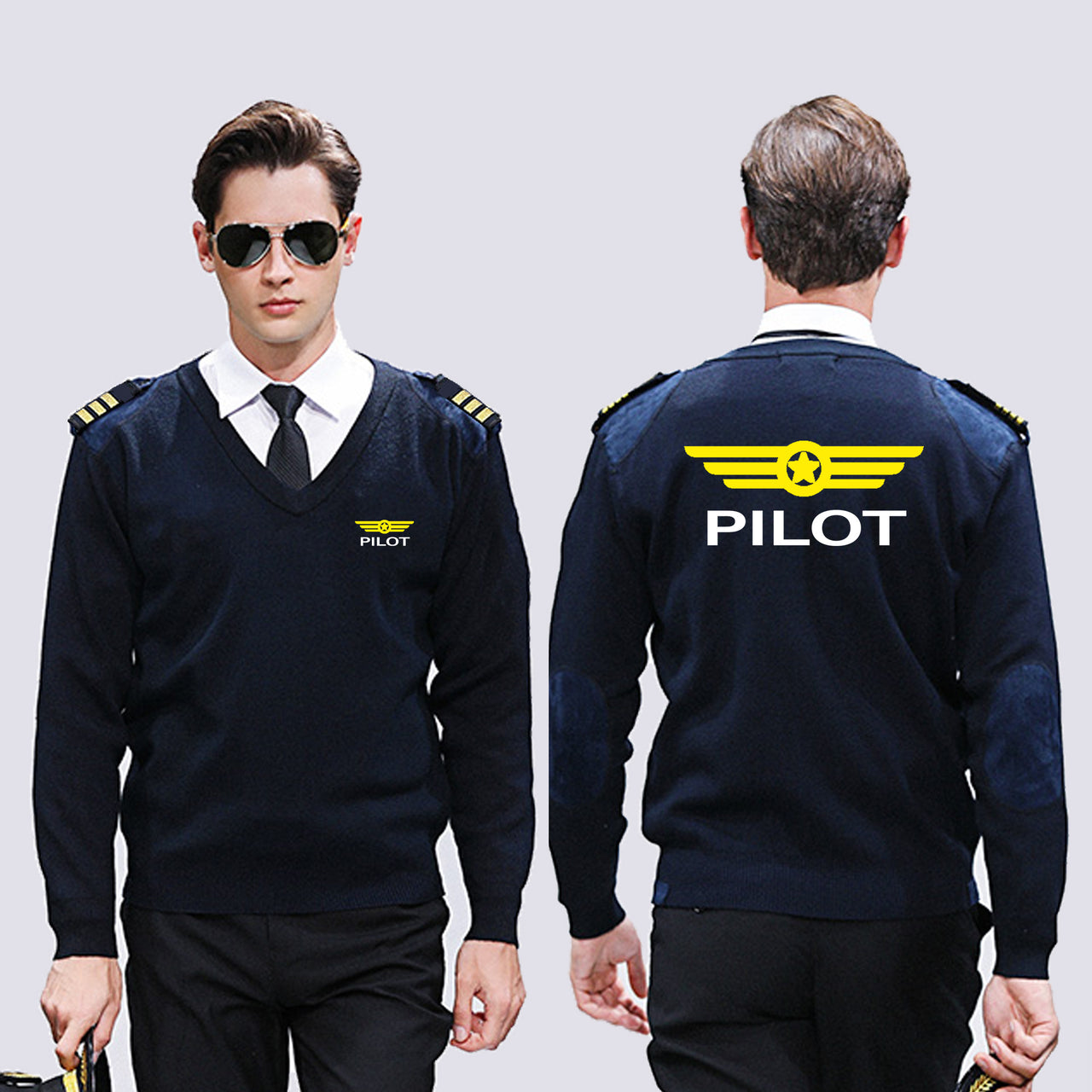 Pilot & Badge Designed Wool Pilot Sweaters