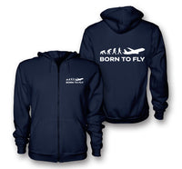 Thumbnail for Born To Fly Designed Zipped Hoodies