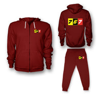 Thumbnail for Flat Colourful 767 Designed Zipped Hoodies & Sweatpants Set