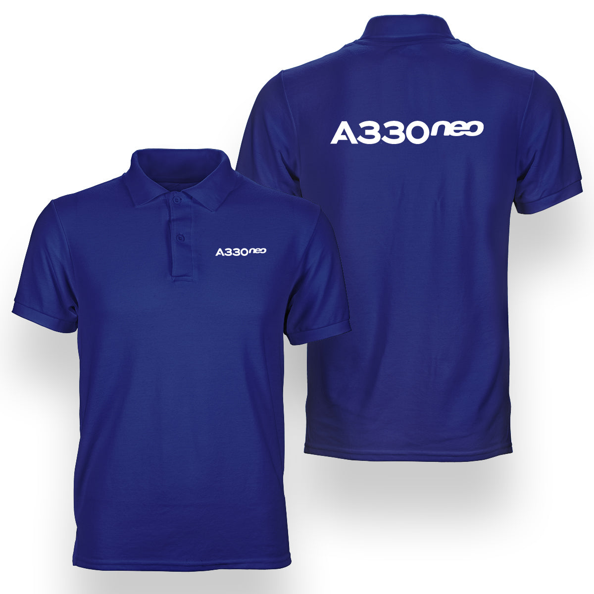 A330neo & Text Designed Double Side Polo T-Shirts