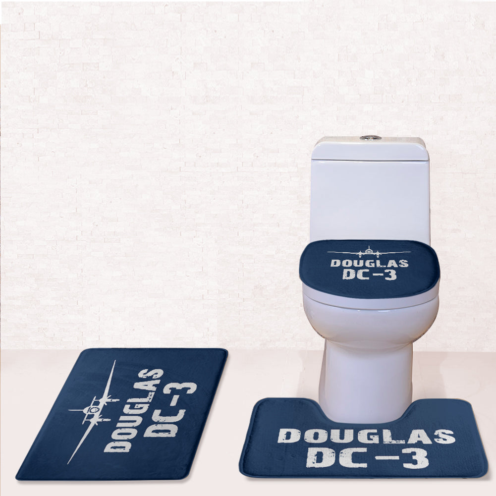 Douglas DC-3 & Plane Designed Toilet Seat Cover Three-piece Set