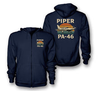 Thumbnail for Retro Piper PA-46 Designed Zipped Hoodies