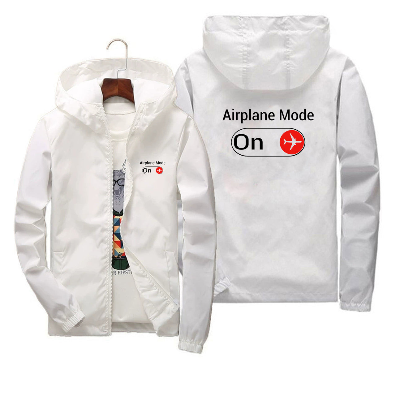 Airplane Mode On Designed Thin Windbreaker Jackets