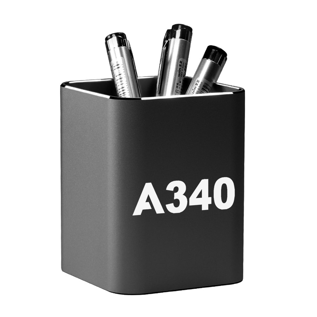 A340 Flat Text Designed Aluminium Alloy Pen Holders