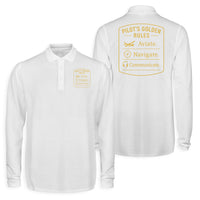 Thumbnail for Pilot's Golden Rules Designed Long Sleeve Polo T-Shirts (Double-Side)