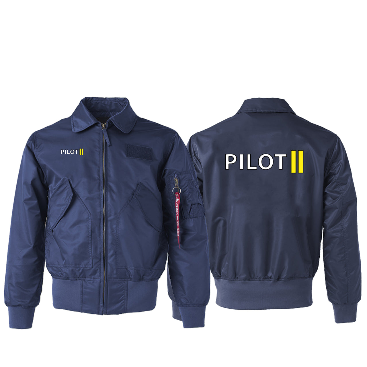 Pilot & Stripes (2 Lines) Designed Embroidered Patch Attachable Jackets