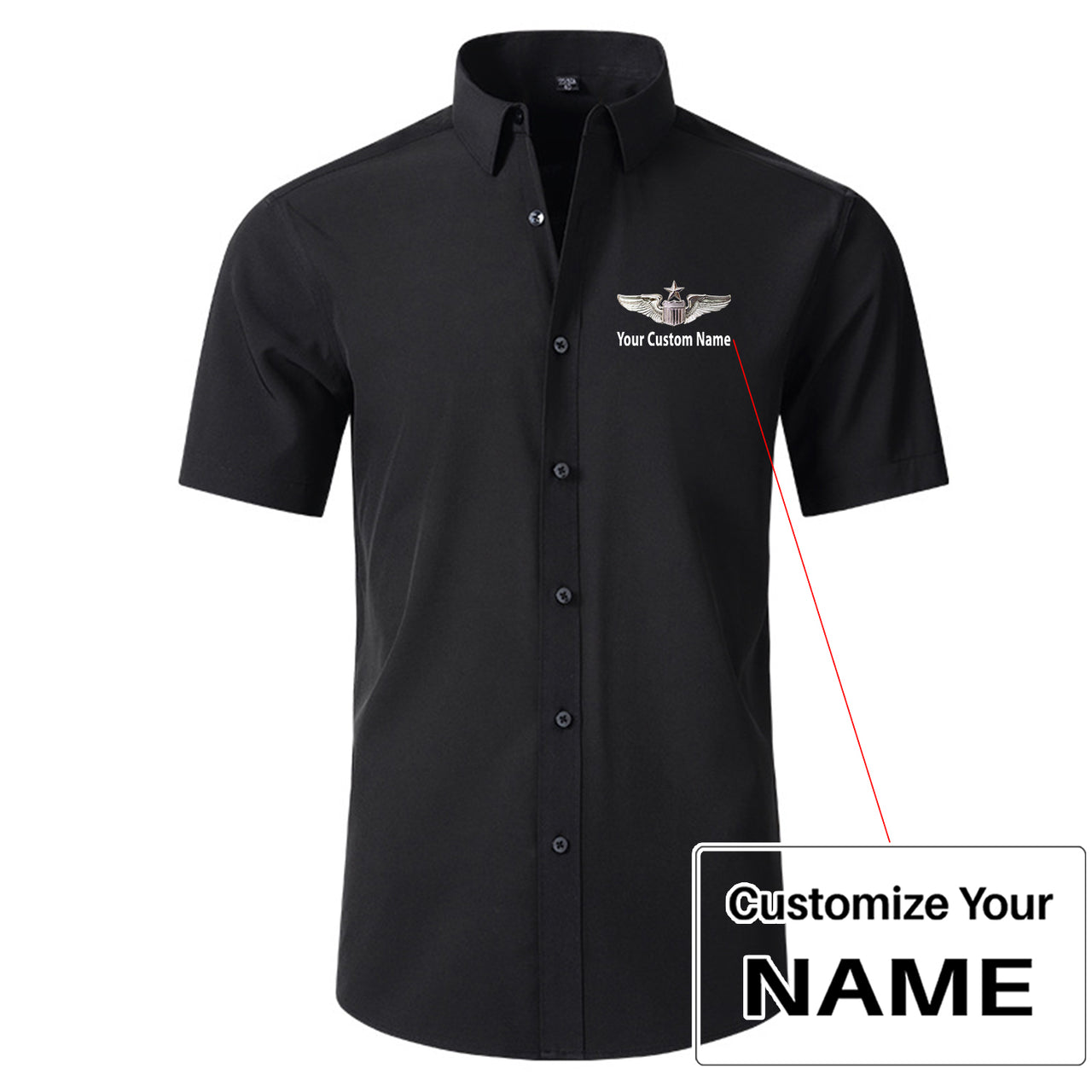 Custom Name (US Air Force & Star) Design Super Quality Short Sleeve Shirts