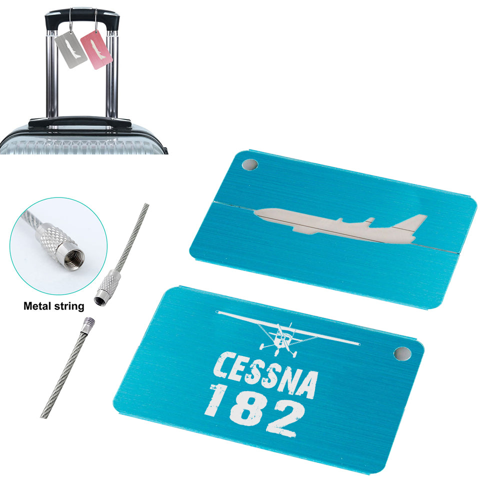 Cessna 182 & Plane Designed Aluminum Airplane Luggage Tags