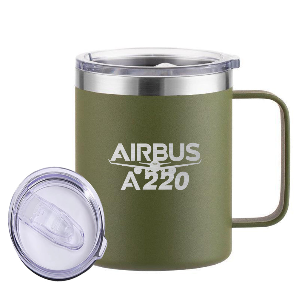 Amazing Airbus A220 Designed Stainless Steel Laser Engraved Mugs