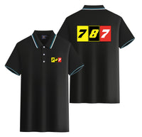 Thumbnail for Flat Colourful 787 Designed Stylish Polo T-Shirts (Double-Side)