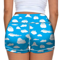 Thumbnail for Amazing Clouds Designed Women Yoga Shorts Pants