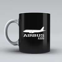Thumbnail for Airbus A320 Printed Designed Ceramic White Mugs