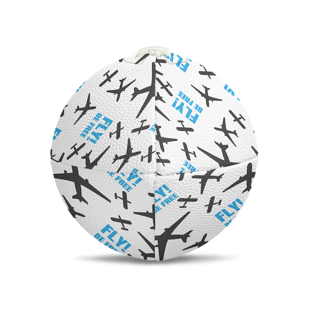 Fly Be Free White Designed Rugby