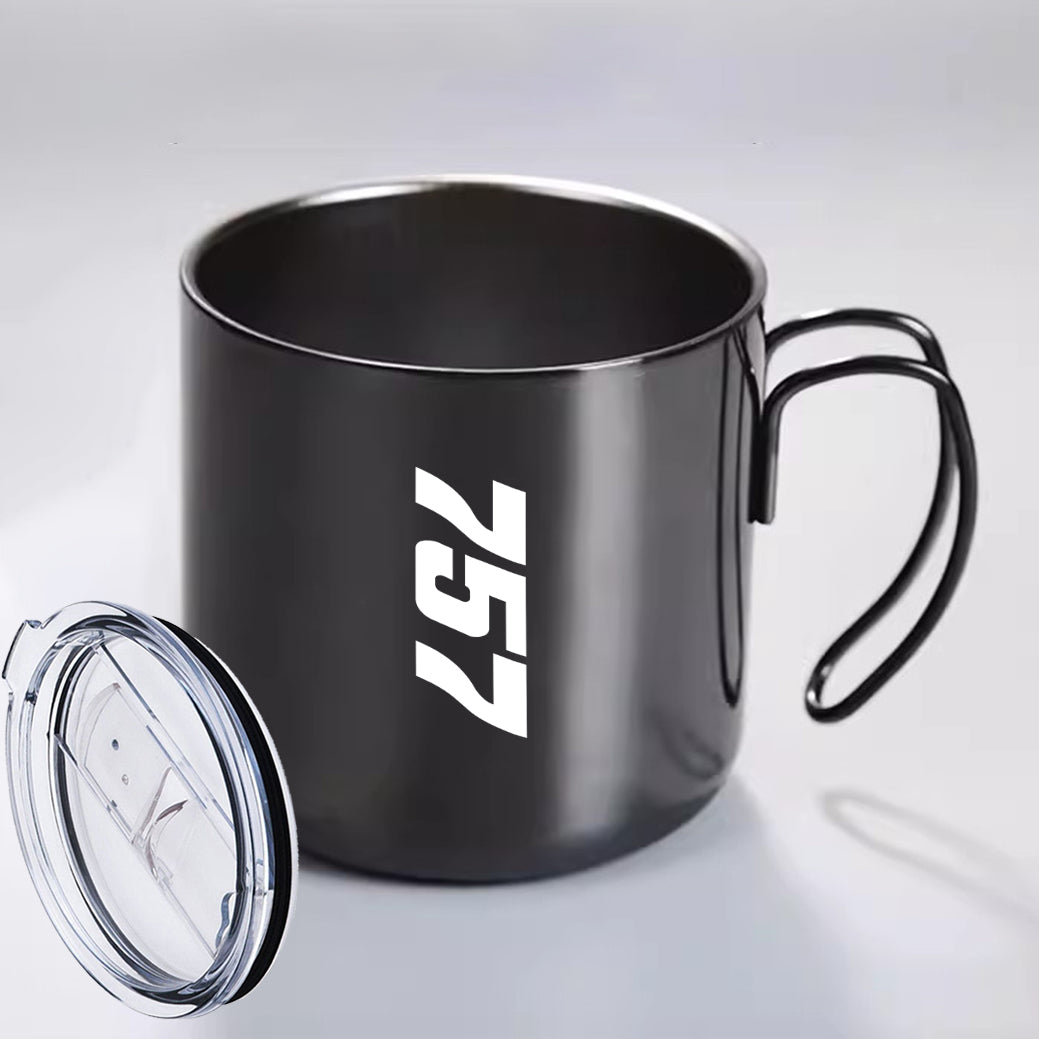Boeing 757 Text Designed Stainless Steel Portable Mugs