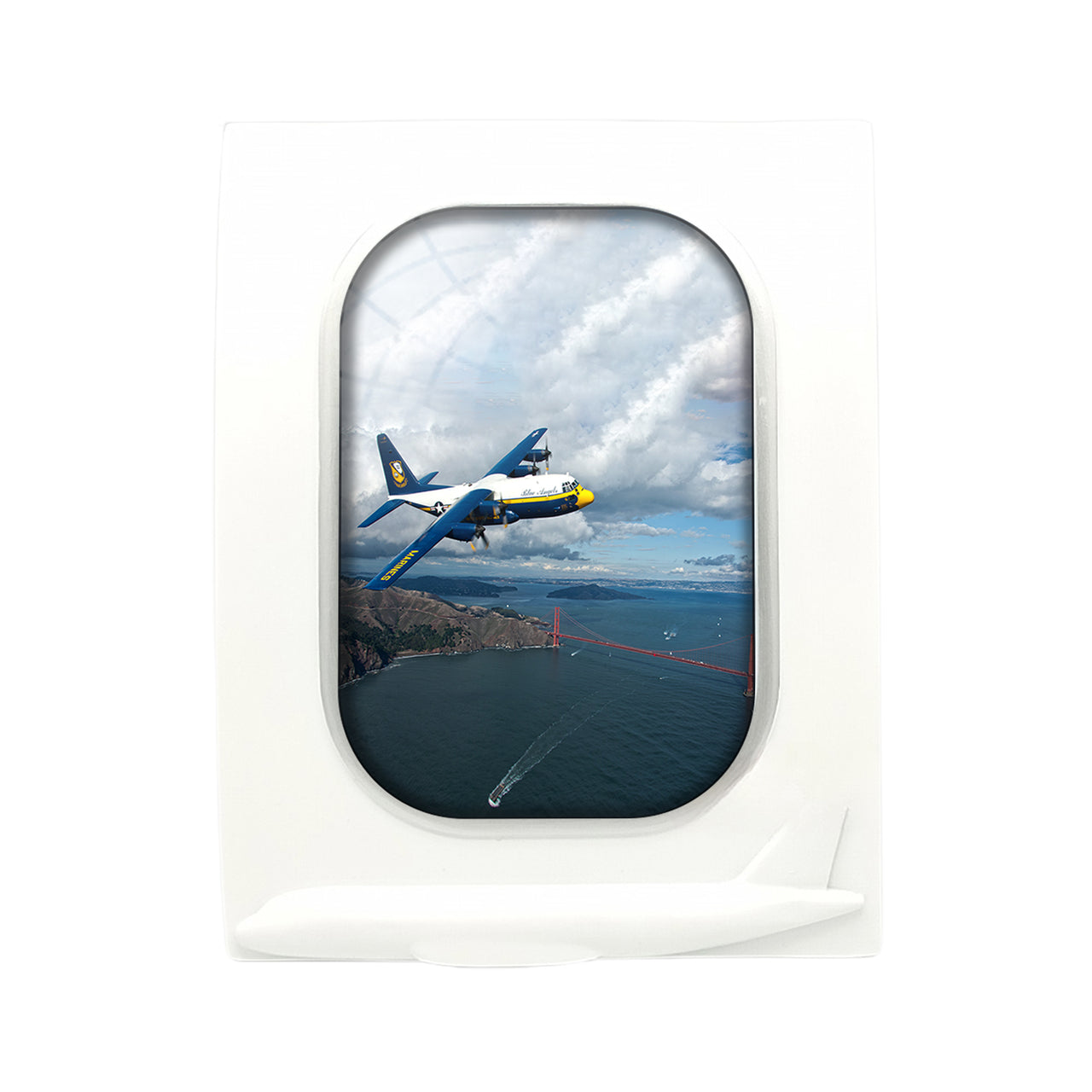 Blue Angels & Bridge Designed Airplane Window Photo Frame
