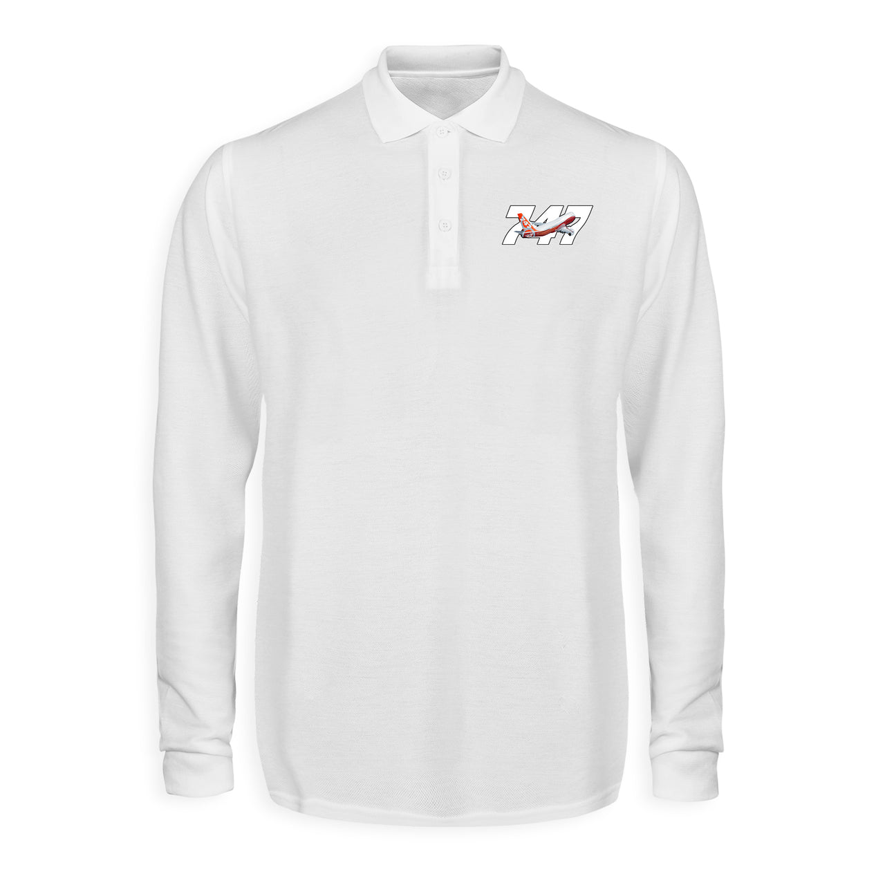 Super Boeing 747 Intercontinental Designed Long Sleeve Polo T-Shirts