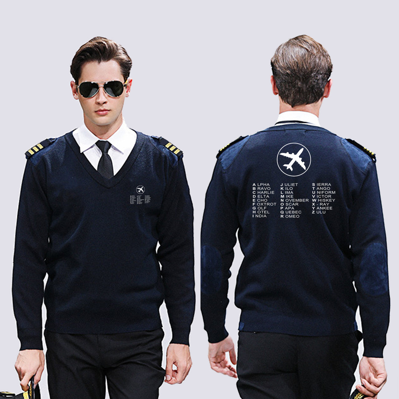 Aviation Alphabet 2 Designed Wool Pilot Sweaters