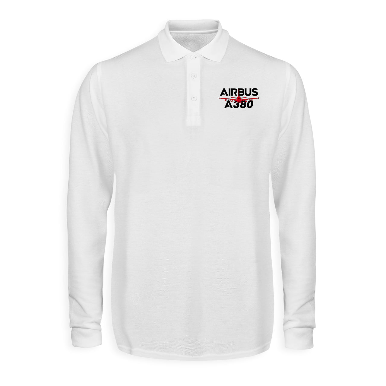 Amazing Airbus A380 Designed Long Sleeve Polo T-Shirts