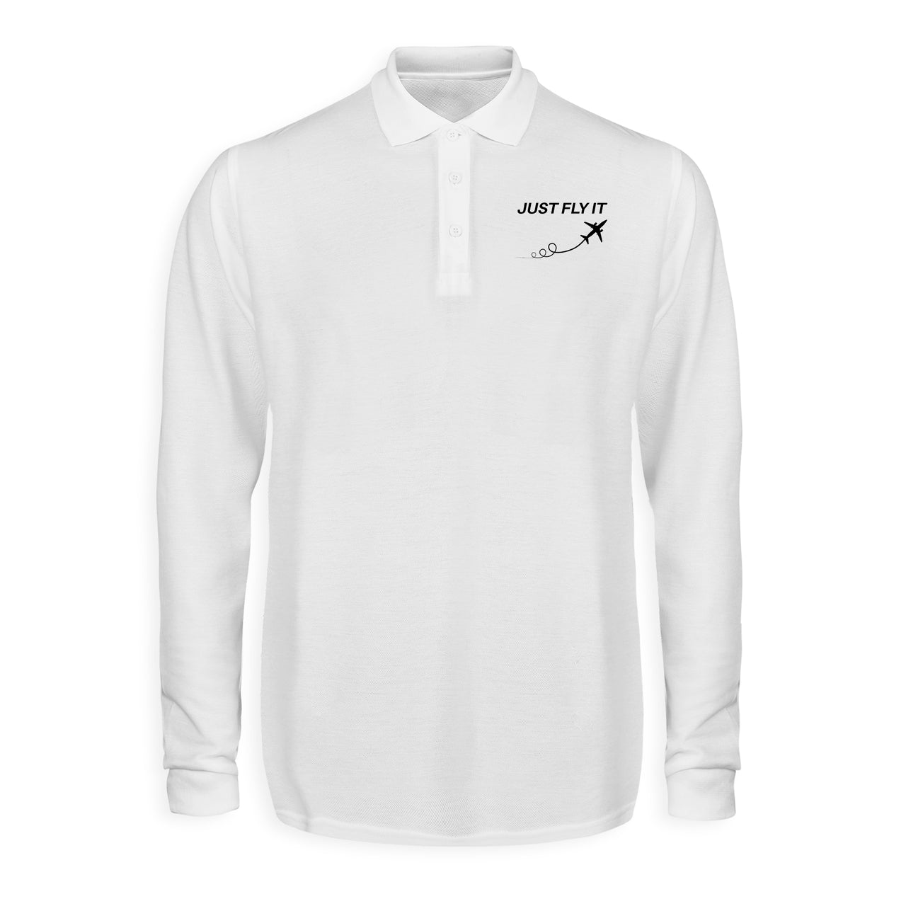 Just Fly It Designed Long Sleeve Polo T-Shirts