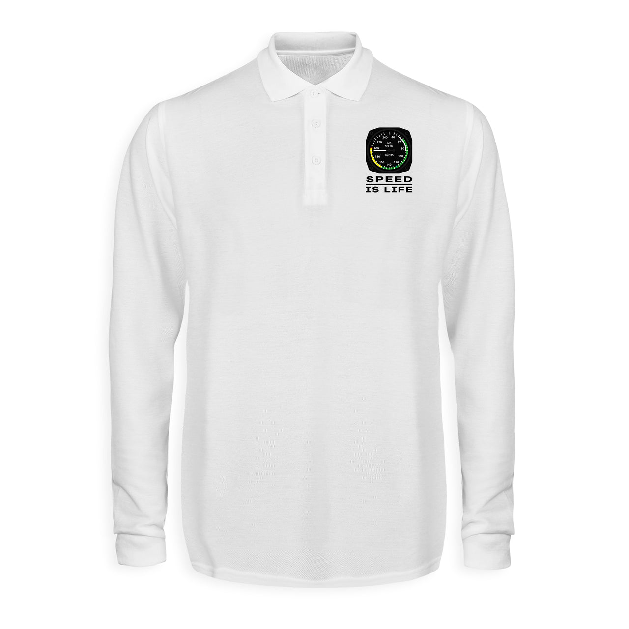 Speed Is Life Designed Long Sleeve Polo T-Shirts
