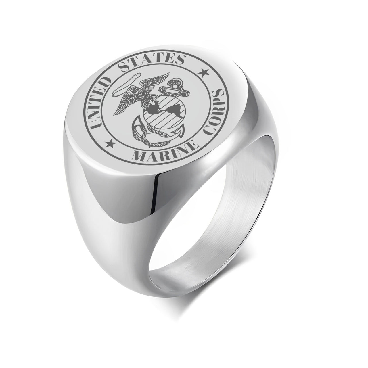 Marine Corps Design  20MM Stainless Steel Circular Ring