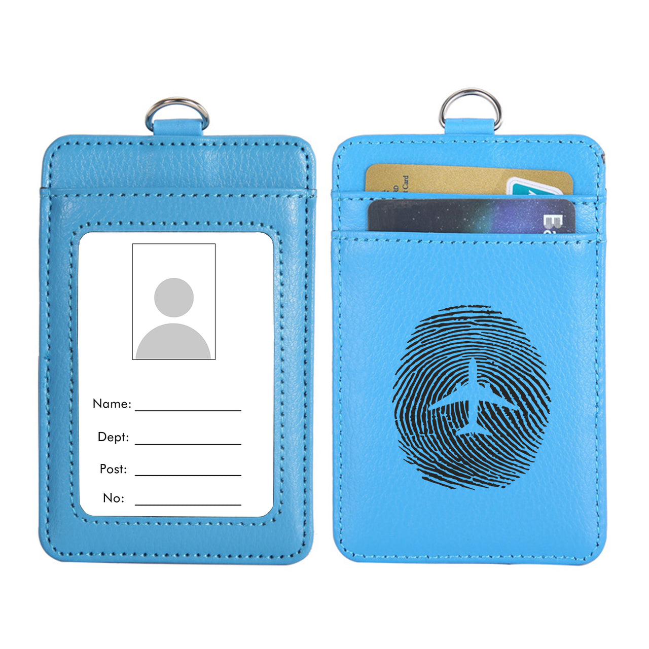 Aviation Finger Print Designed ID Card Holder
