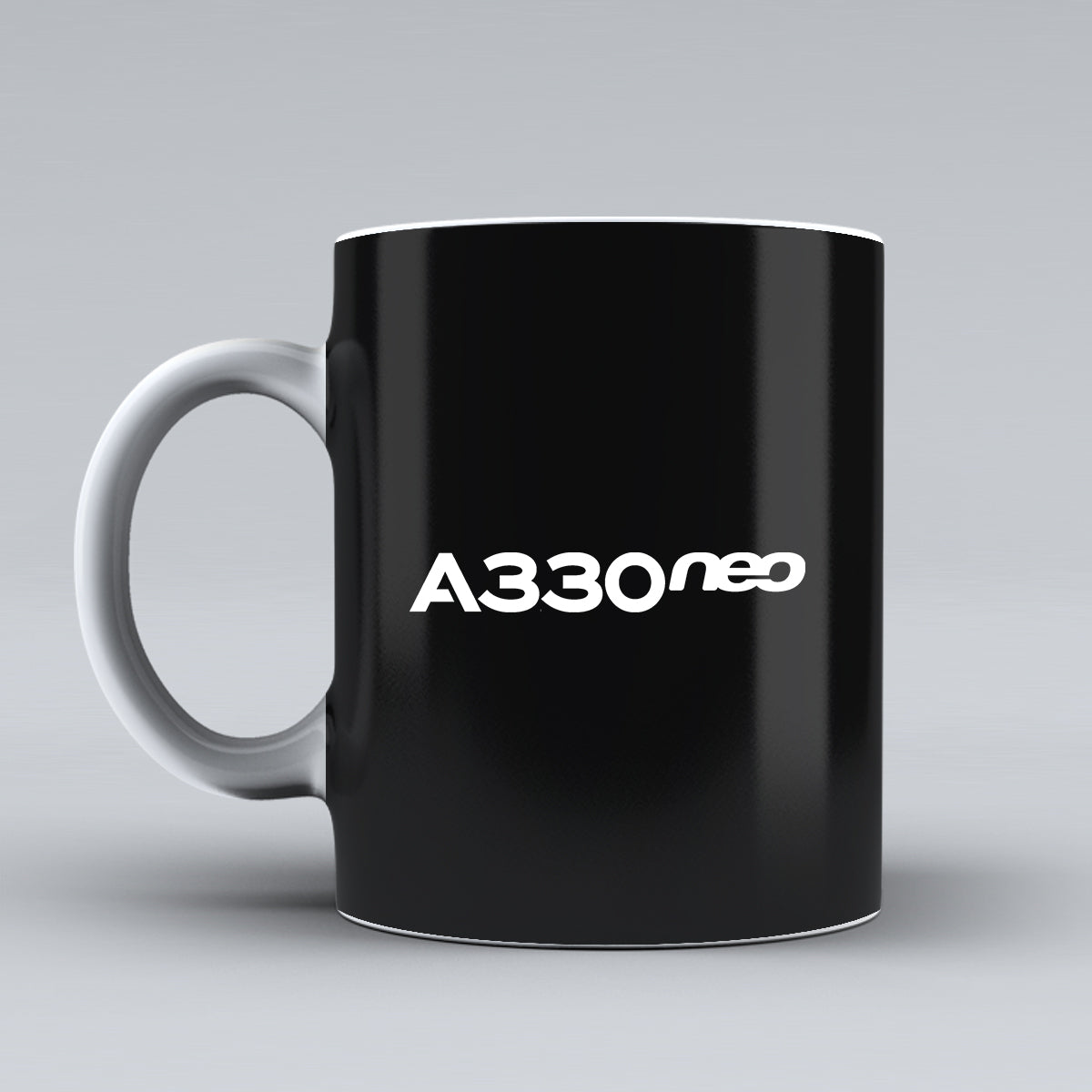 A330neo & Text Designed Ceramic White Mugs
