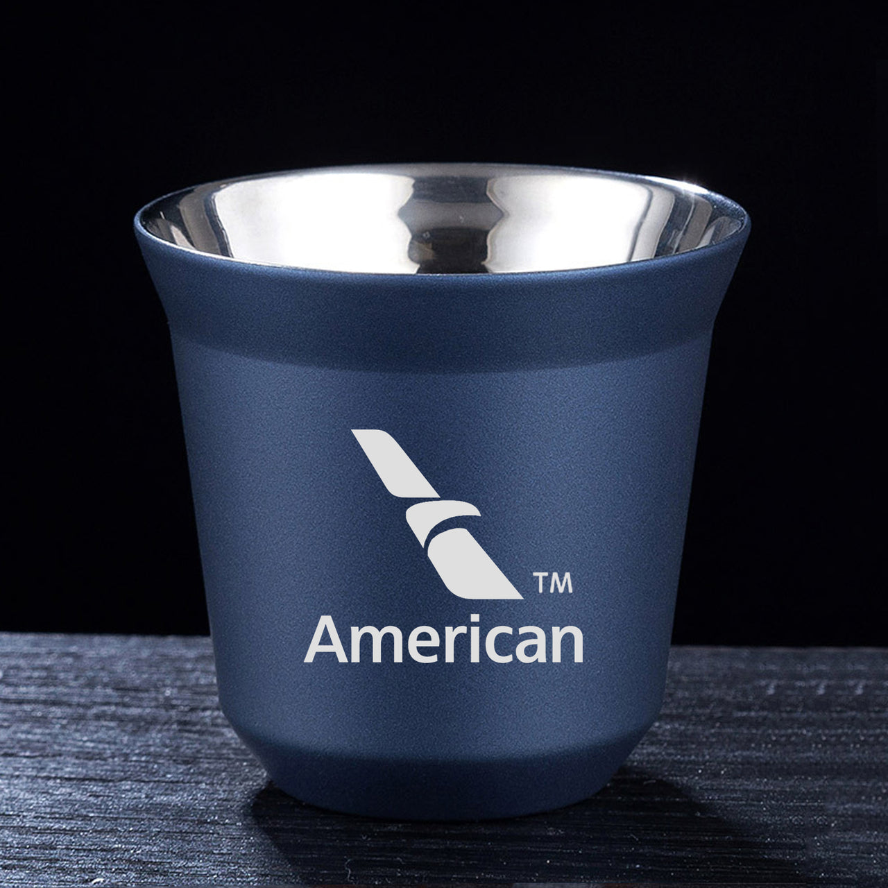 American Airlines Designed Double Wall Stainless Steel Coffee Mugs
