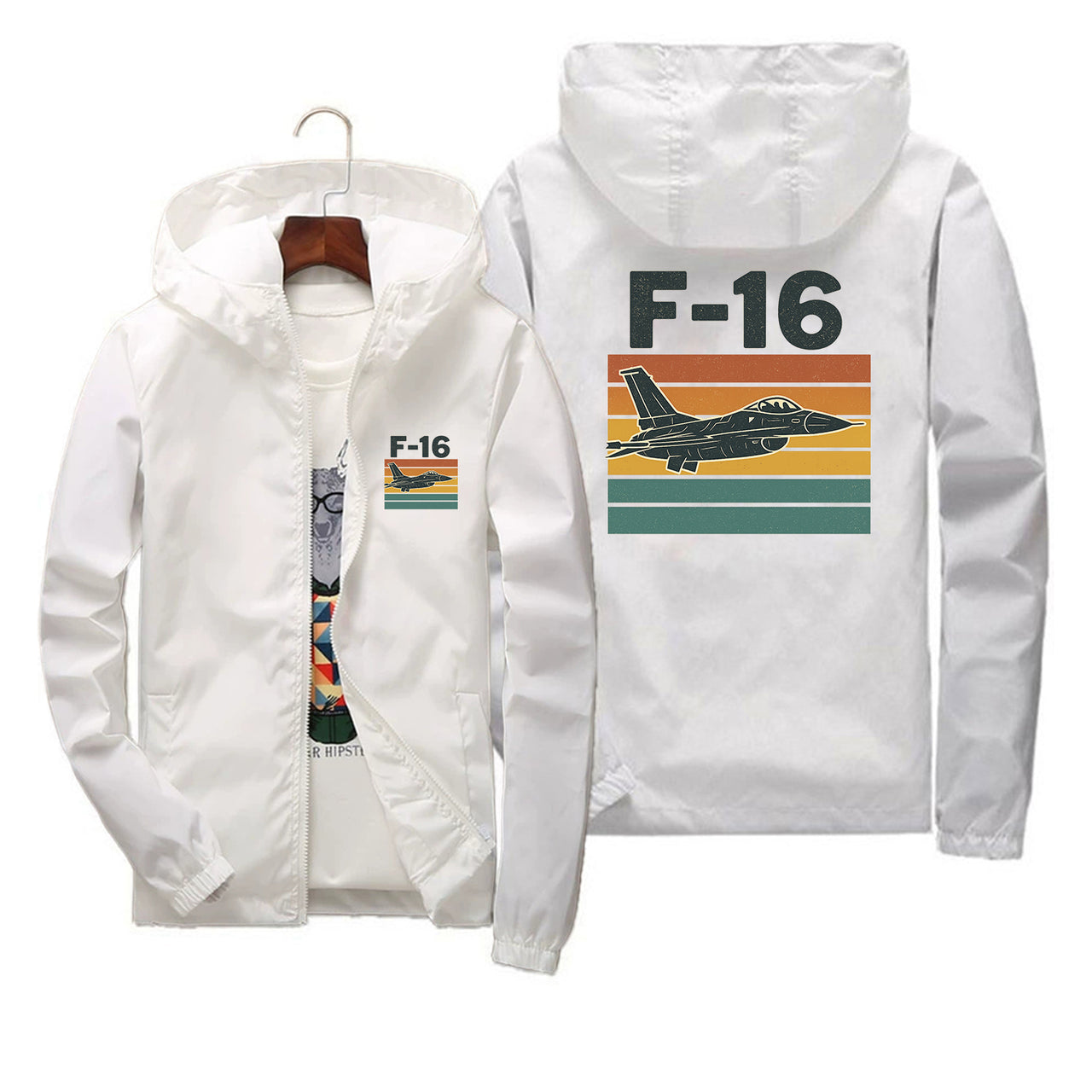 Retro Fighter Jet F16 Designed Thin Windbreaker Jackets