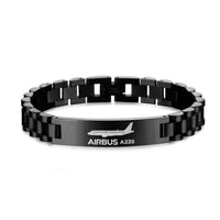 Thumbnail for The Airbus A220 Designed Stainless Steel Chain Bracelets